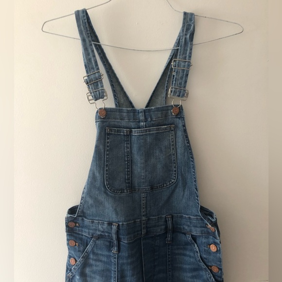 Madewell Skinny Overalls in Adrian Wash Blue Denim Size Small Distressed - Picture 4 of 16